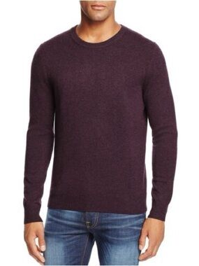 Bloomingdale's Men's 100% Merino Wool Light Crewneck Sweater in Deep Burgundy